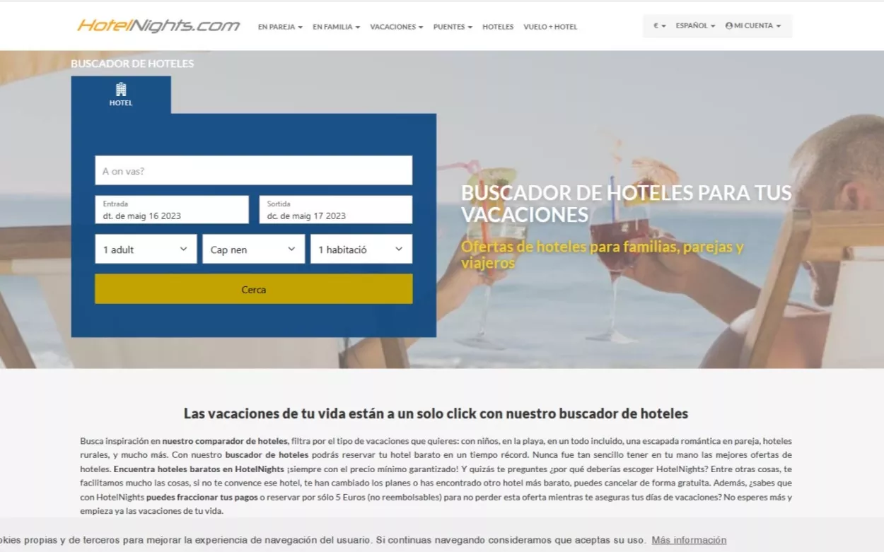 Andornet desarrolla la web de reservas Hotelnights.com 