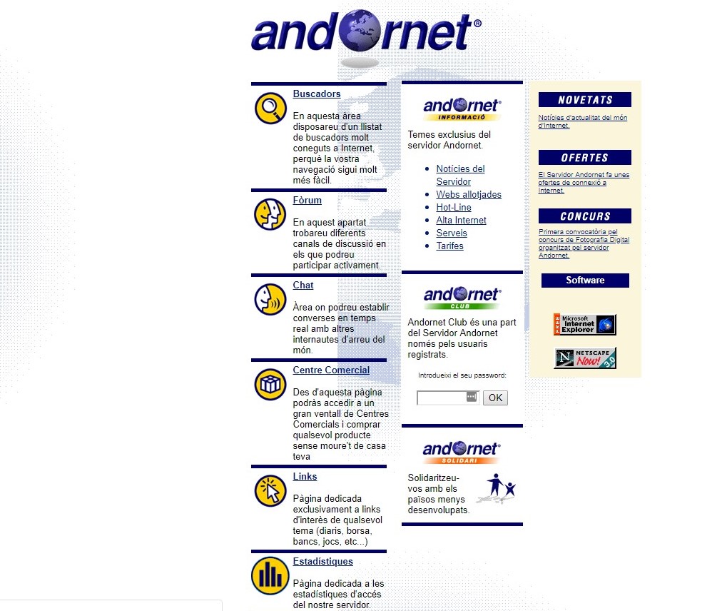 Pàgina web Andornet: 1998