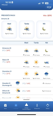 La Mobile app de Meteo.ad té com a objectiu, no només mostrar la informació de manera clara, sinó donar un servei personalitzat als usuaris perquè puguin estar informats en cada moment del que realment els interessa. 