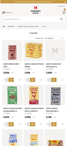 Selecció de franja horària d’entrega de la compra i permet seleccionar tipus de tall en productes frescos com carns, pernils, etc.